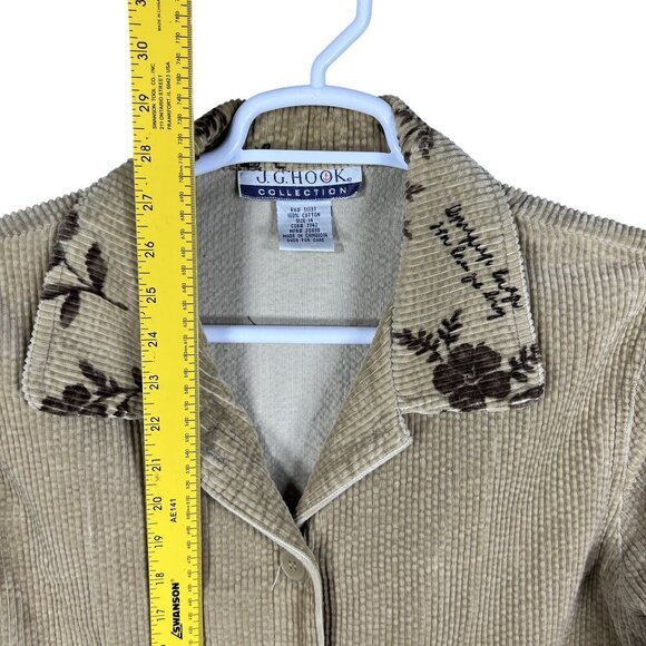 J G Hook Collection 14 Floral Corduroy Jacket Sleeveless Maxi Dress Set Retro - Picture 11 of 16